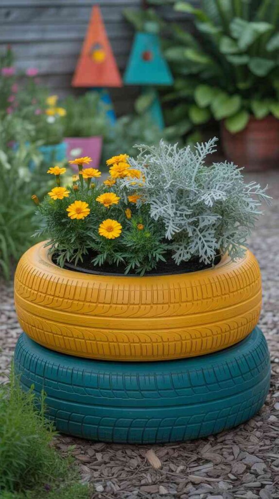 Upcycled Tire Planters