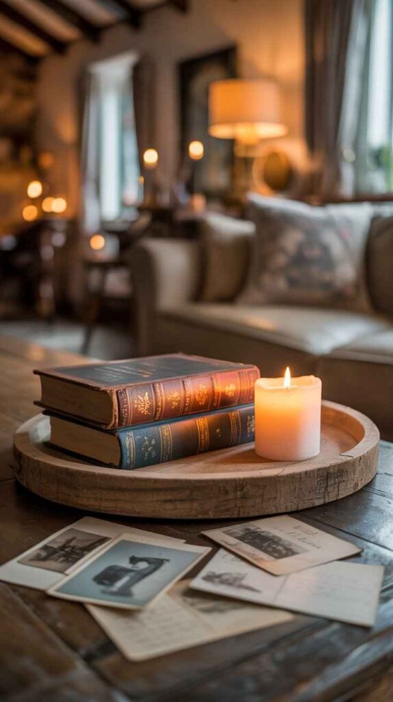 Antique Books and a Candle