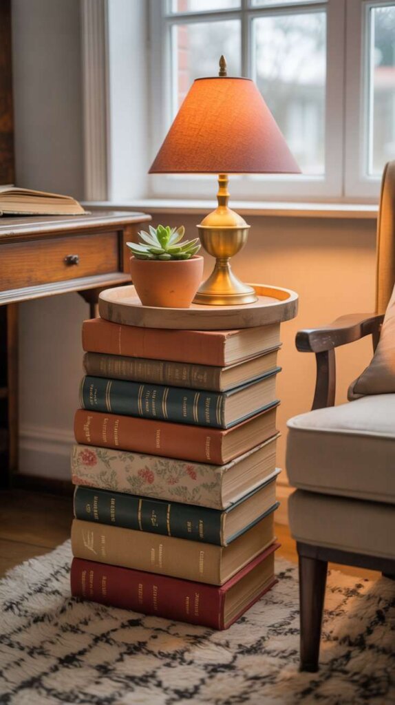 Book Stack Side Table