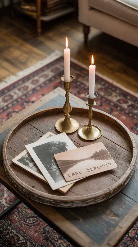 Brass Candlesticks and Old Photos