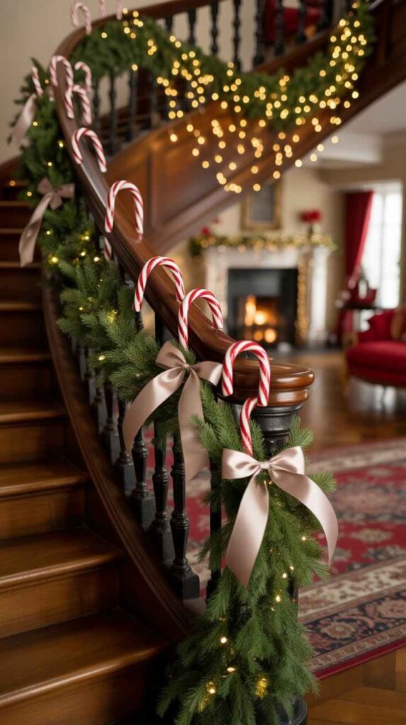 Candy Cane Staircase Decor