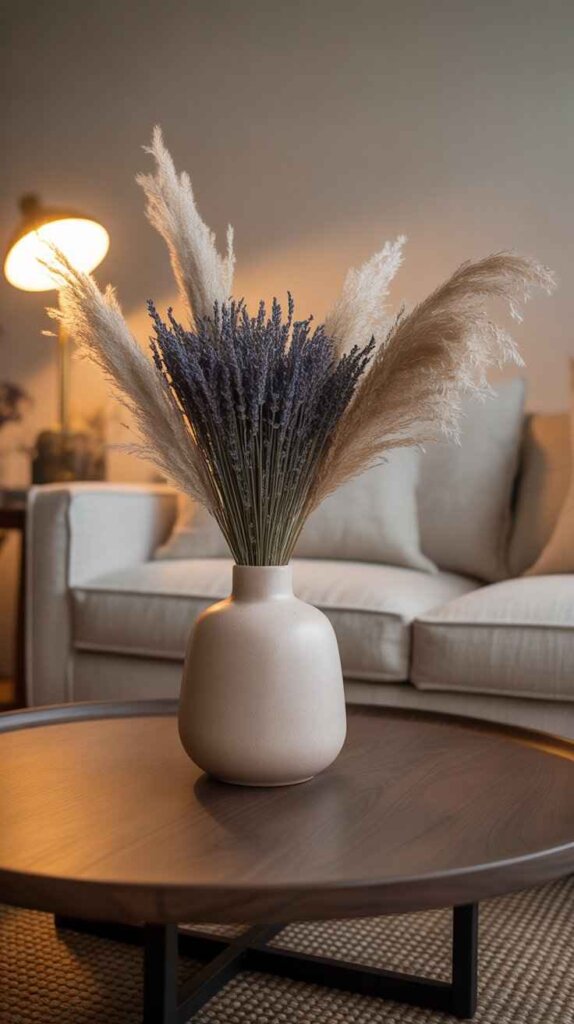 Ceramic Vase with Dried Flowers