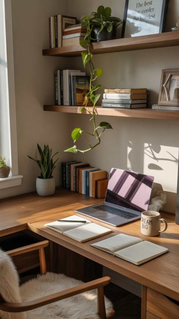 Cozy Corner Desk Setup