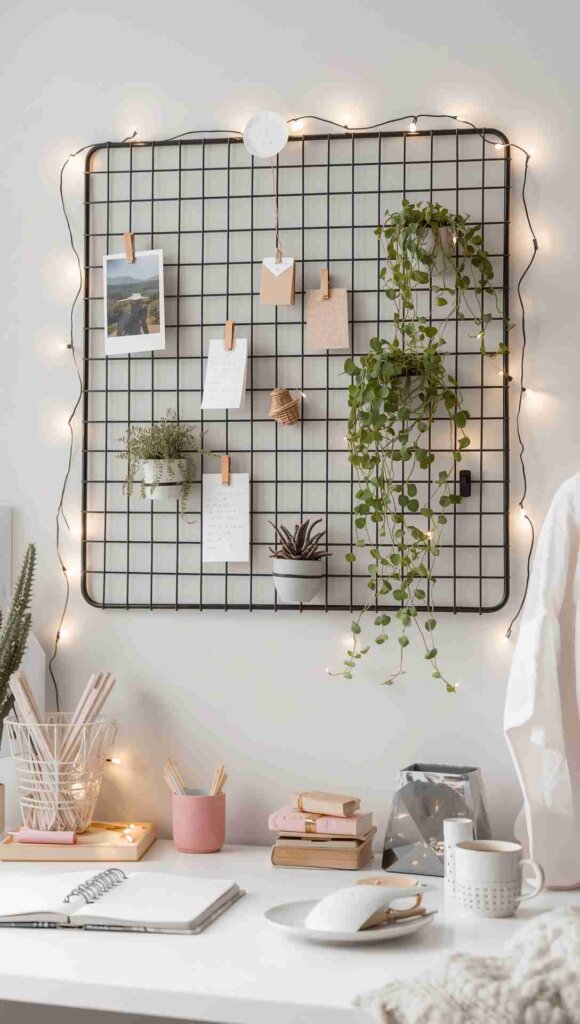 Grid Wire Board for Notes and Photos