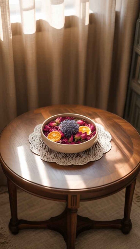 Lace Doily and Potpourri Bowl