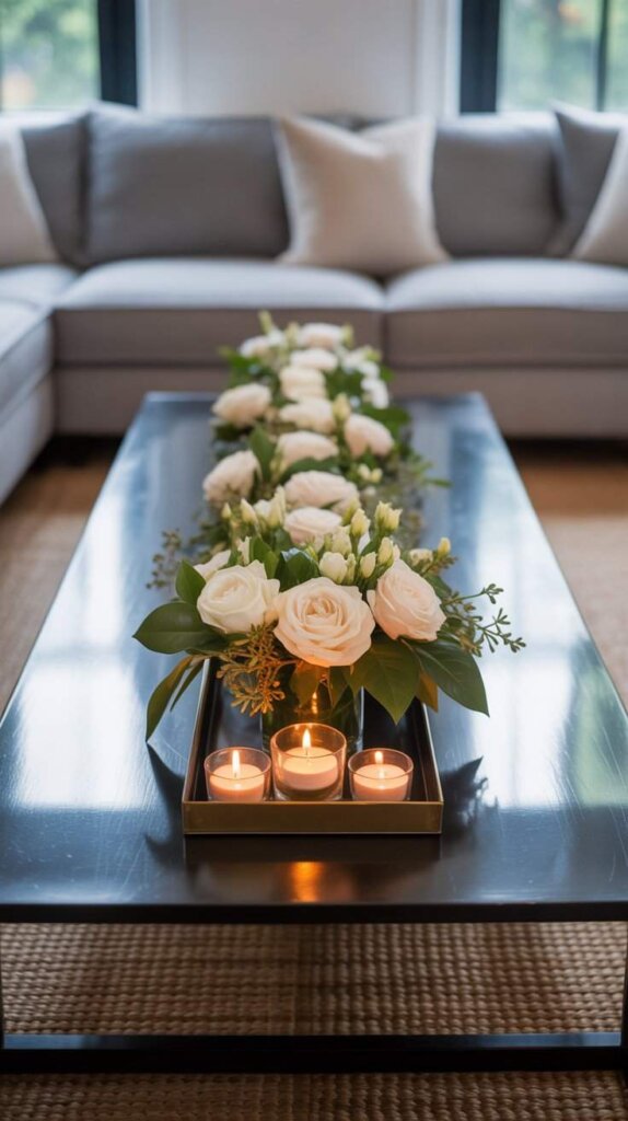 Low Linear Floral Runway