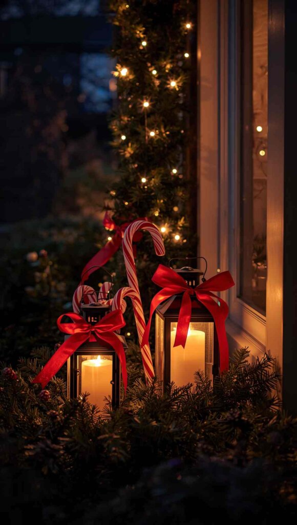 Candy Cane Outdoor Lanterns