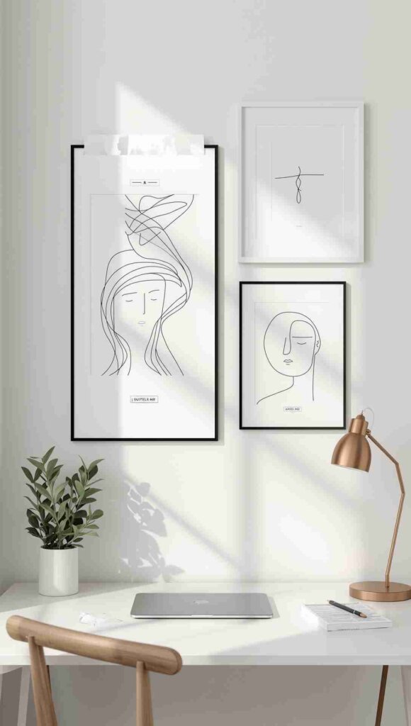 Minimalist Line Art in Frames
