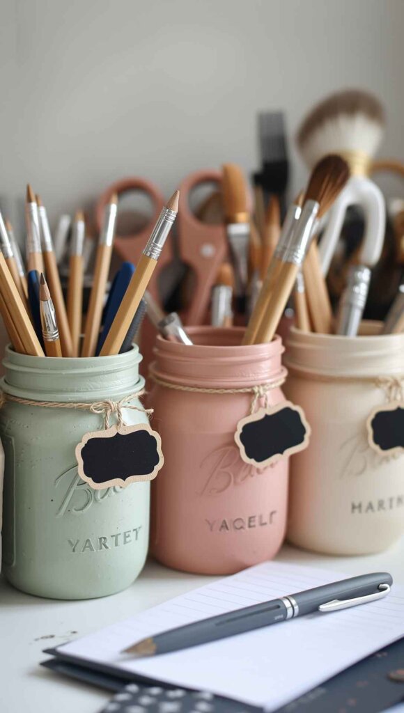 Painted Mason Jar Holders