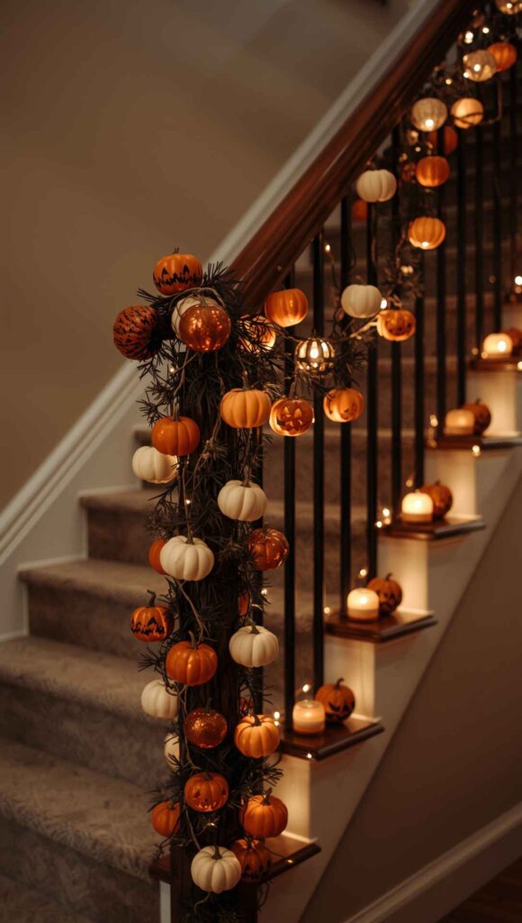 Pumpkin Garland Banister