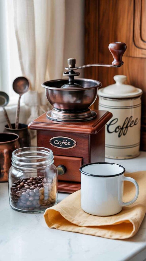 Vintage Coffee Grinder Display