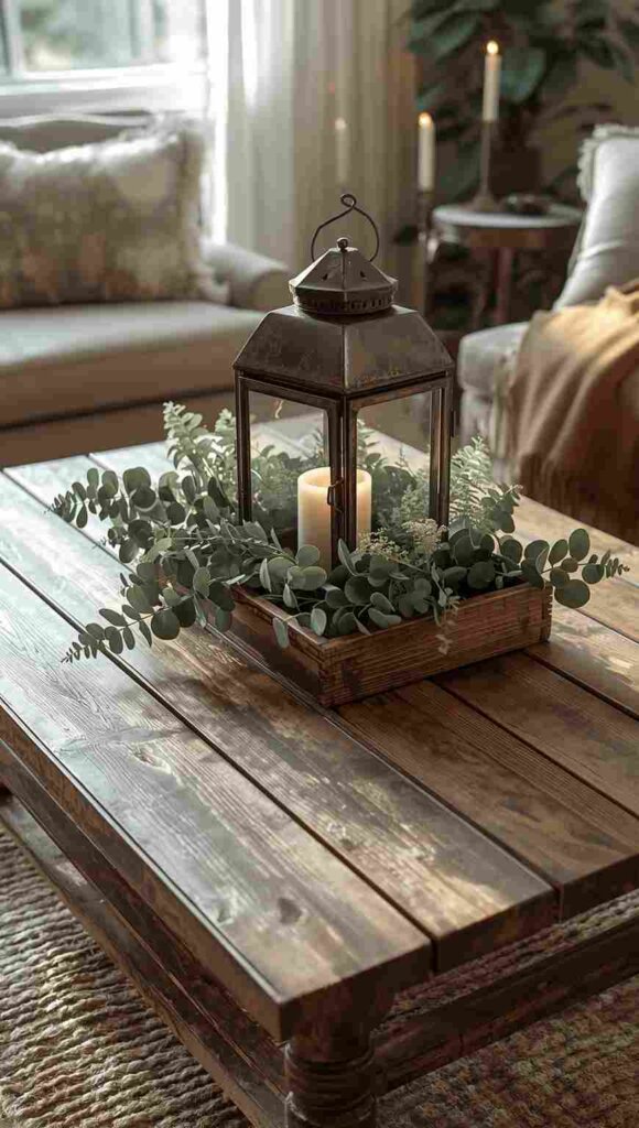 Vintage Lantern with Greenery