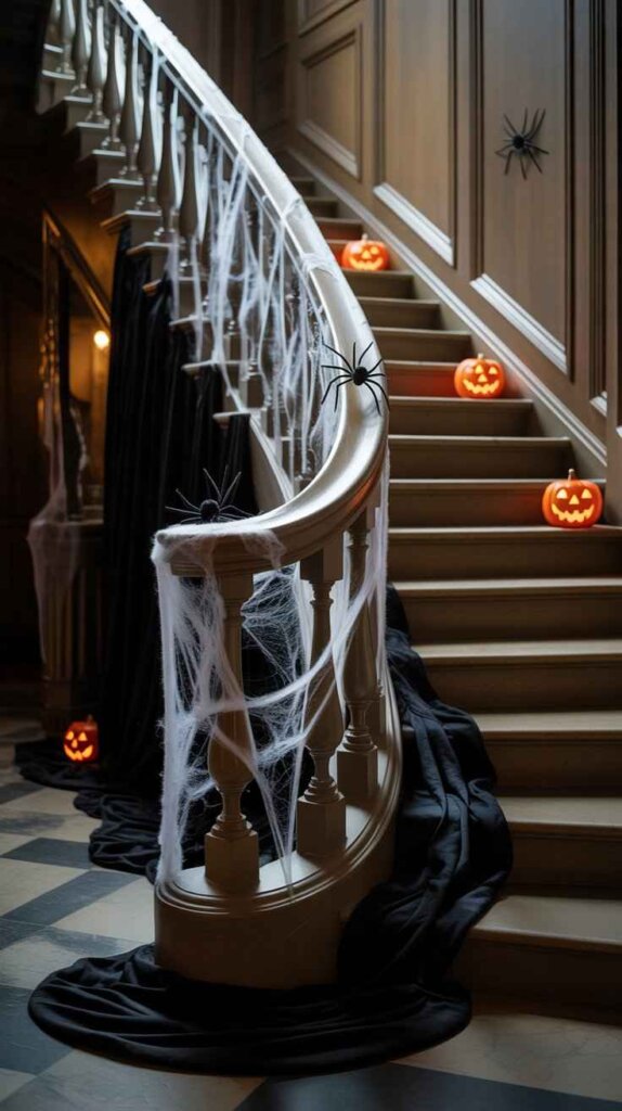 Web-Covered Banister