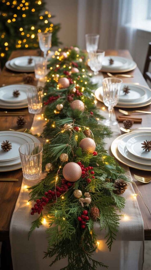 Festive Garland Along the Table