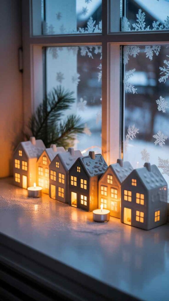 Ceramic Houses with Tea Lights