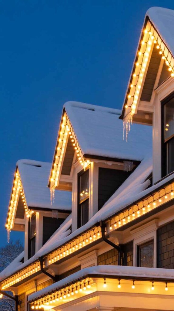 Roofline with Classic White Lights