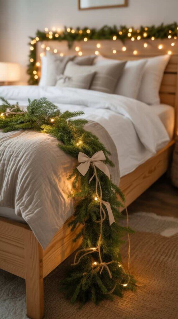 Garland Over the Bed Frame