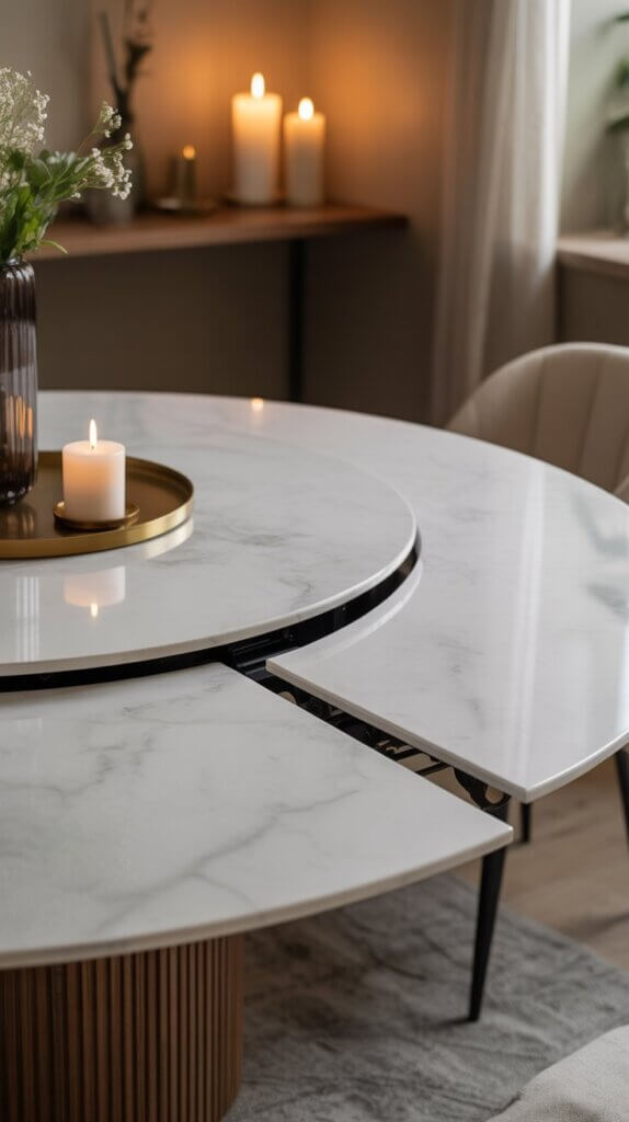 Expandable Round Marble Table