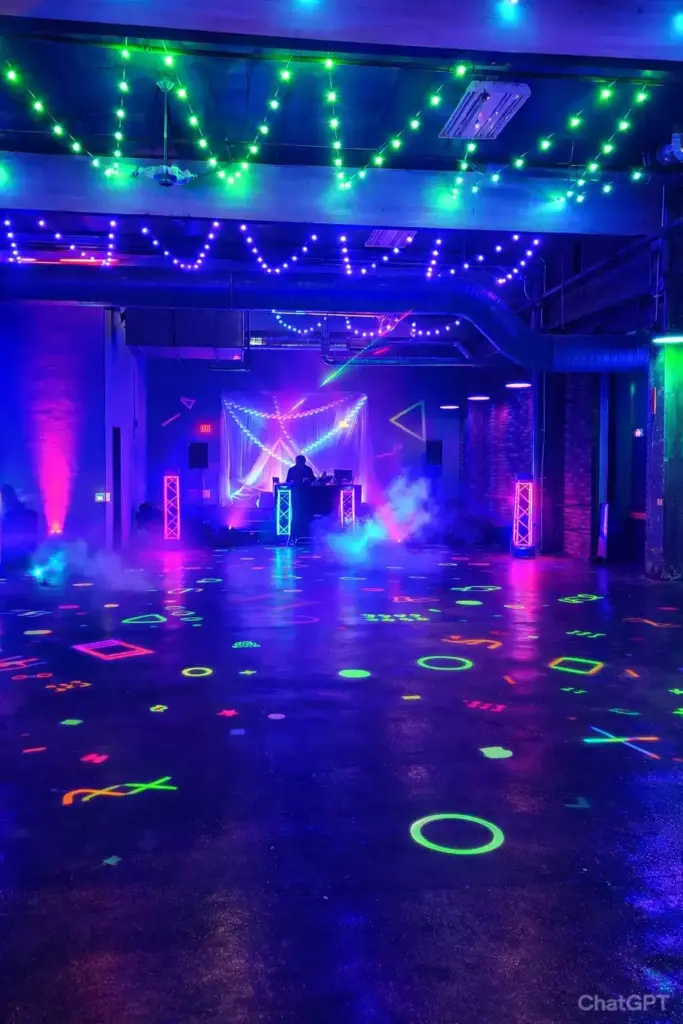 Glow in the dark party decor