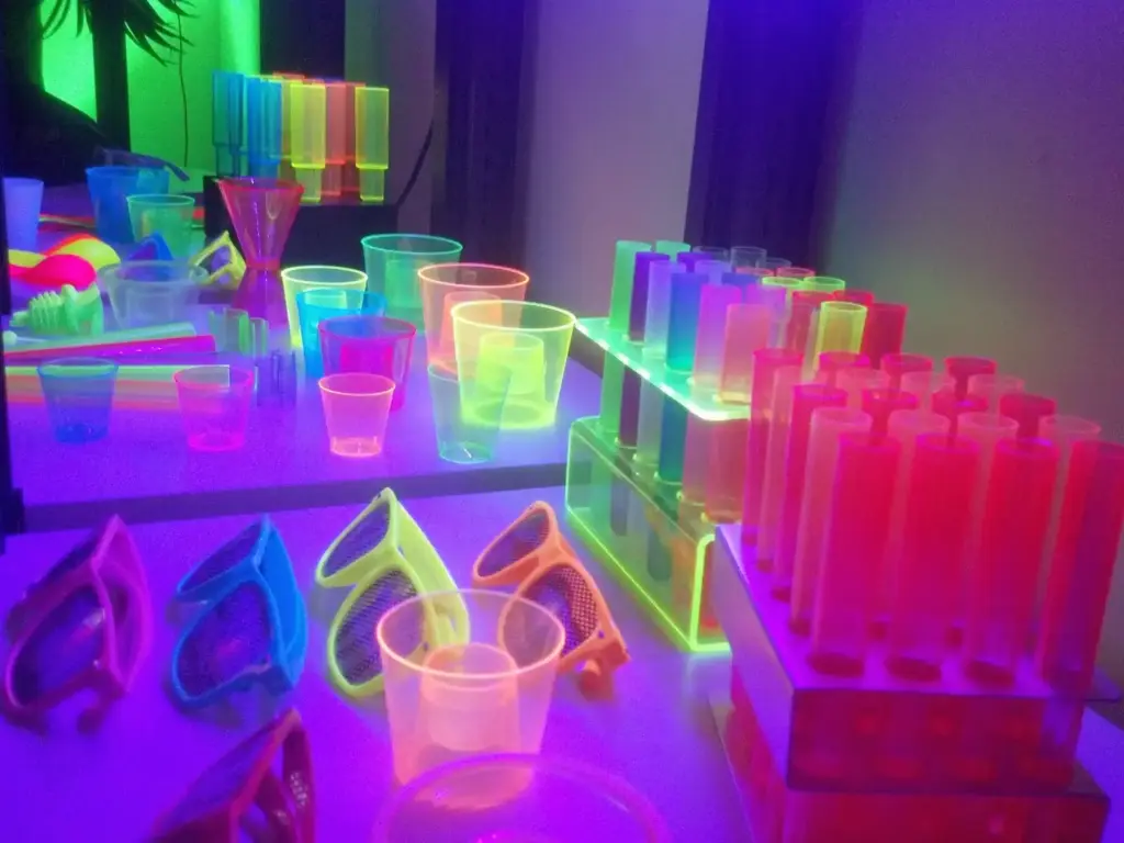 Glow in the dark party decor