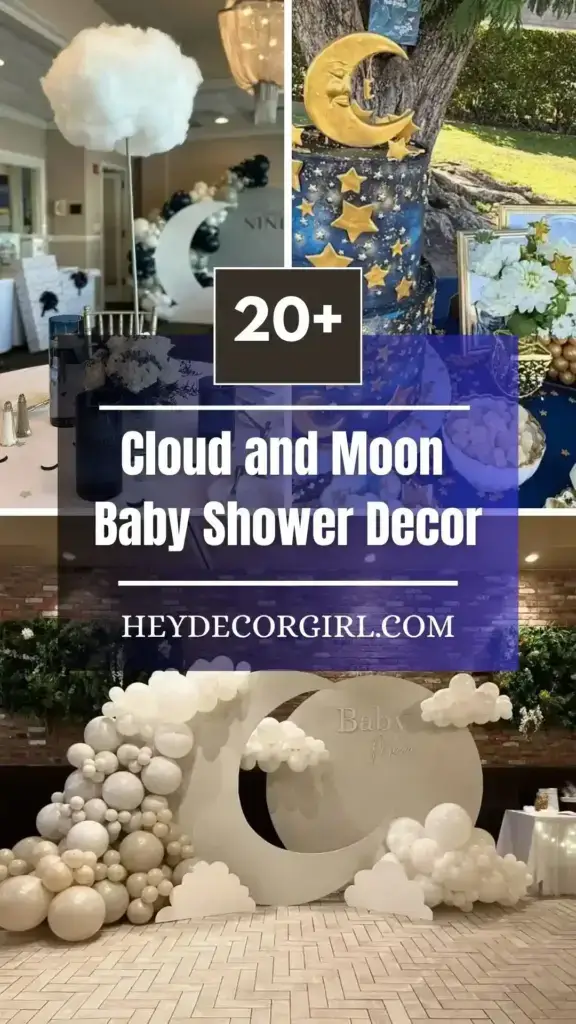 Cloud and Moon Baby Shower Decor