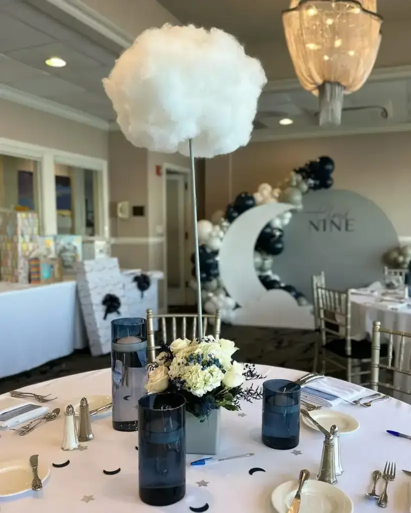 Cloud and Moon Baby Shower Decor