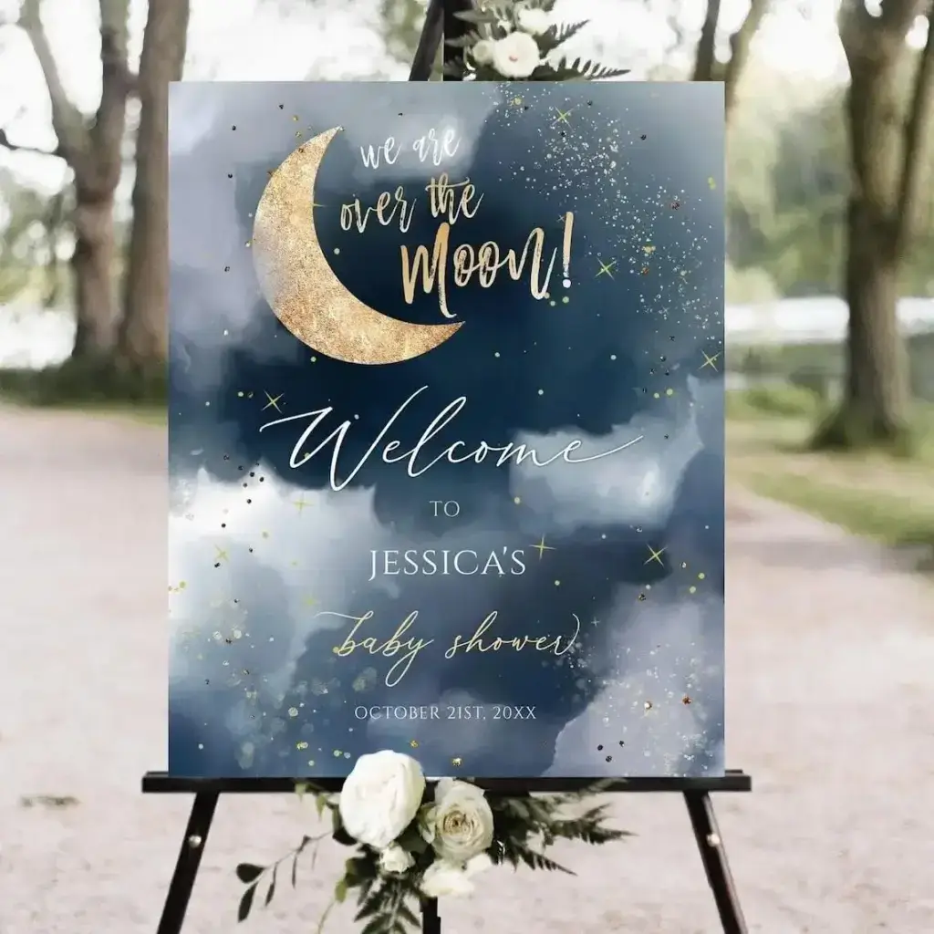 Cloud and Moon Baby Shower Decor